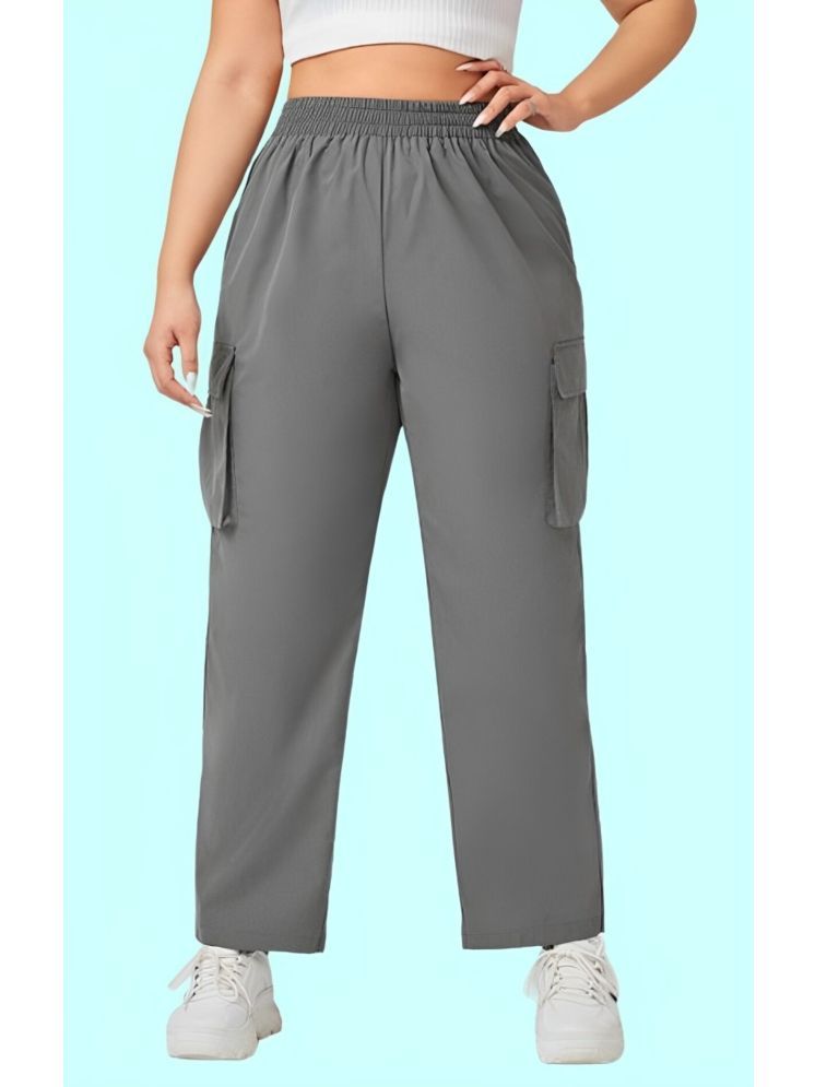     			curvy comfort Grey Lycra Regular Women's Cargo Pants ( Pack of 1 )