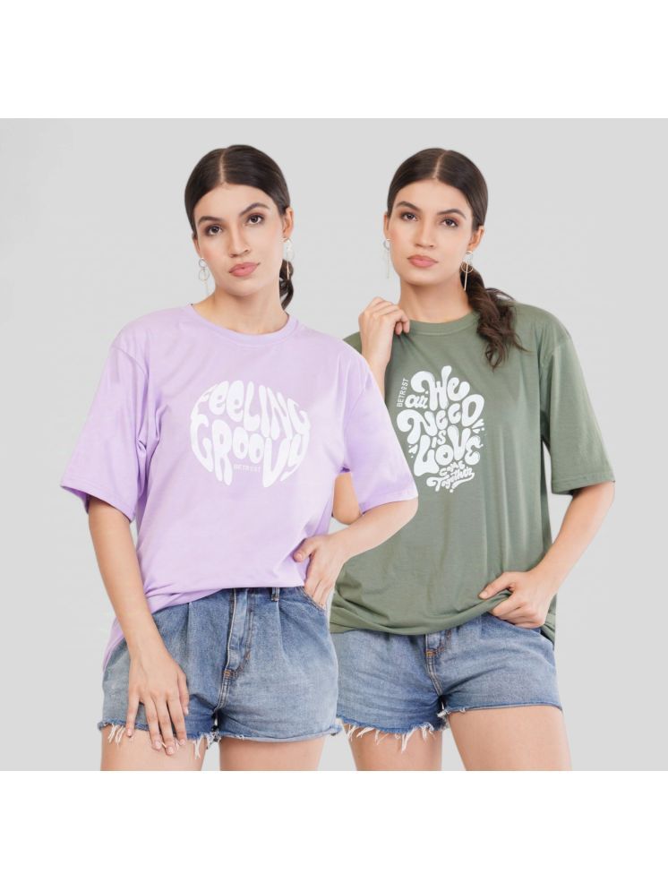     			Betrost Purple,Olive Cotton Blend Women's T-Shirt ( Pack of 2 )