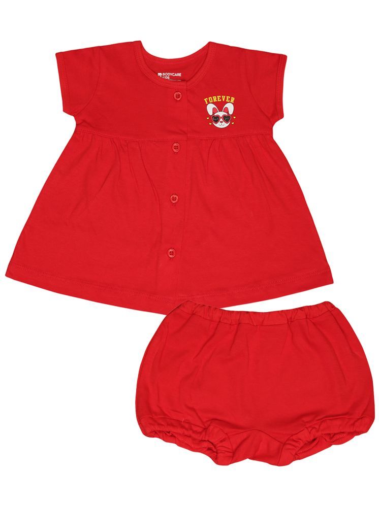     			Bodycare Red Cotton Blend Baby Girl Top & Shorts ( Pack of 1 )