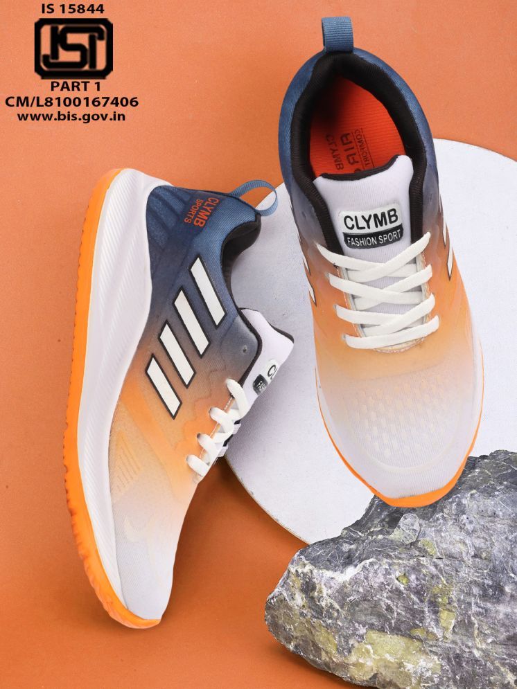     			Clymb Orange Men's Sports Running Shoes