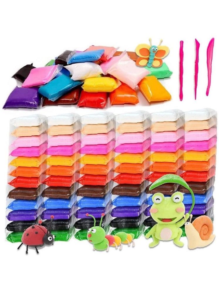     			Eclet (Pack of 12) Air Dry Clay, Colorful Children Soft Clay, Creative Art Crafts, Gifts for Kids-Multi Color. Non-Toxic Modeling Magic Fluffy Foam Bouncing Clay Putty Kit for Kids with Tools.84