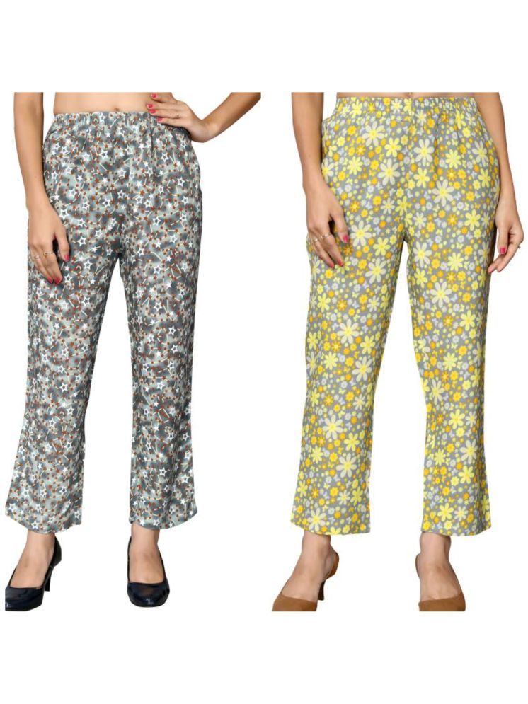     			Anjir Multi Color Rayon Women's Nightwear Pajamas ( Pack of 2 )