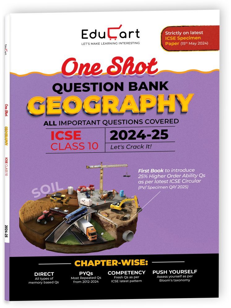     			Educart ICSE Class 10 Geography One Shot Question Bank 2025 for 2024-25 Exam