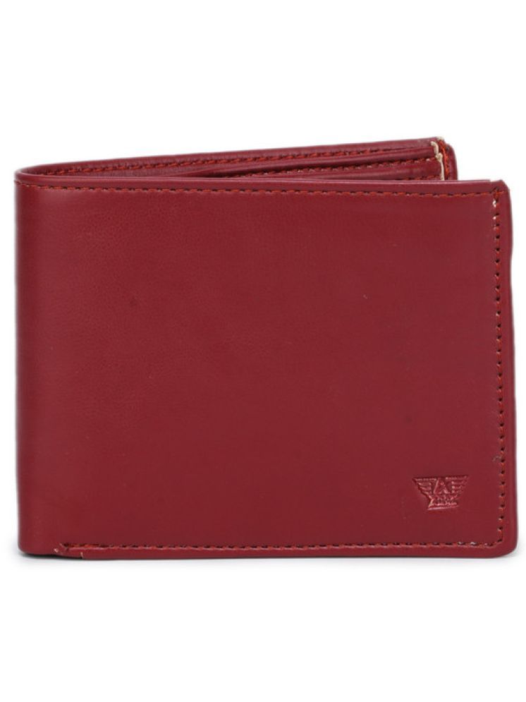     			alaka Red Leather Men's Two Fold Wallet ( Pack of 1 )