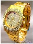 Rhonium Gold Metal Analog Men's Watch