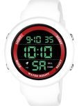 Rhonium White PU Digital Men's Watch