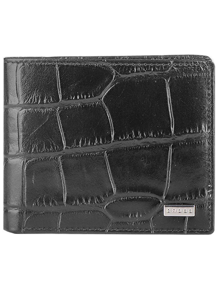     			Cross Black Leather Men's Two Fold Wallet ( Pack of 1 )