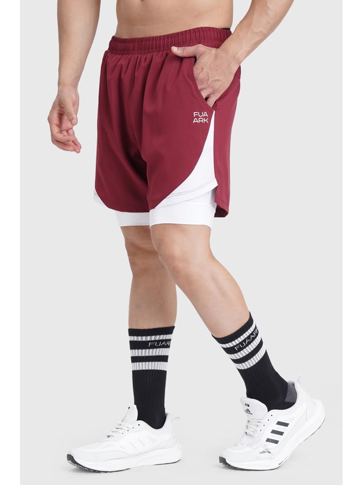     			Fuaark Maroon Polyester Men's Running Shorts ( Pack of 1 )