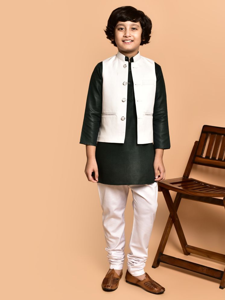     			PRINTCULTR Green Cotton Blend Boys Kurta Sets ( Pack of 1 )