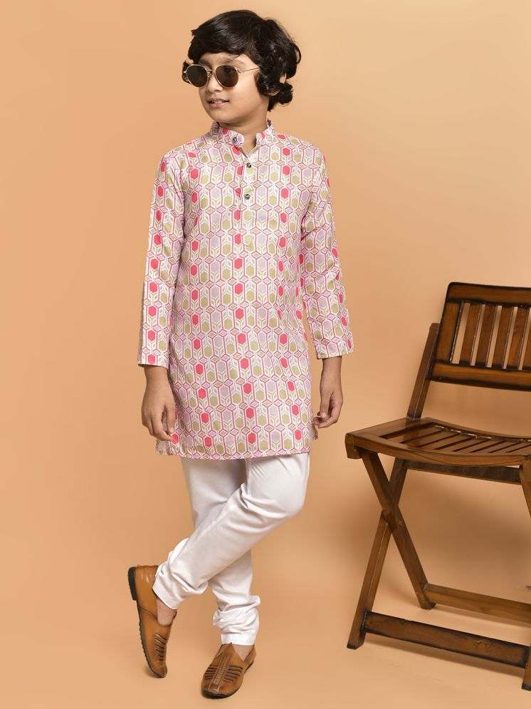     			PRINTCULTR Pink Cotton Blend Boys Kurta Sets ( Pack of 1 )