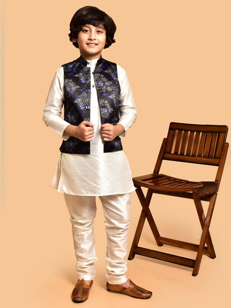     			PRINTCULTR White Silk Boys Kurta Sets ( Pack of 1 )