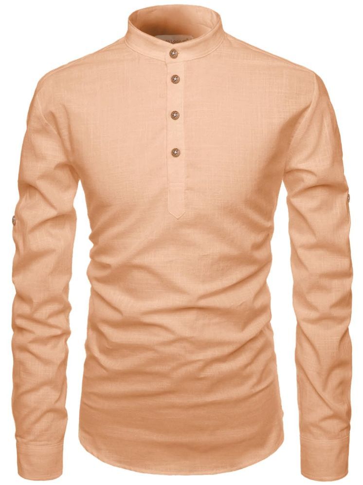     			Vida Loca Orange Cotton Blend Men's Shirt Style Kurta ( Pack of 1 )