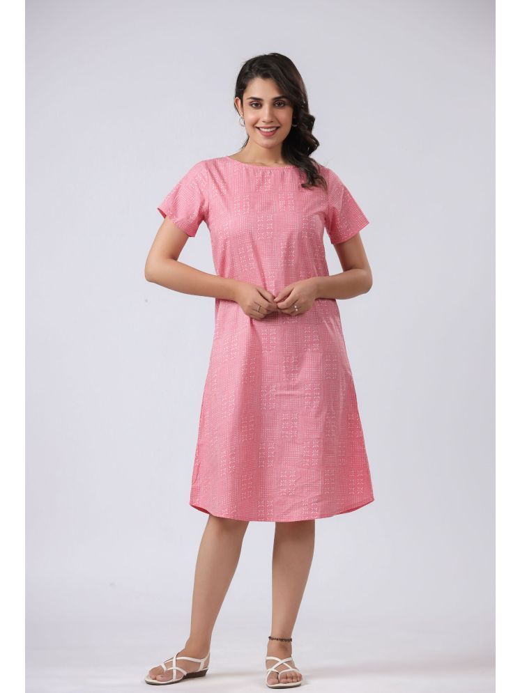     			Vyom Tara Pink Cotton Women's Nightwear Nighty & Night Gowns ( Pack of 1 )