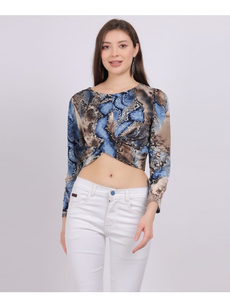     			aumbe Blue Polyester Women's Crop Top ( Pack of 1 )