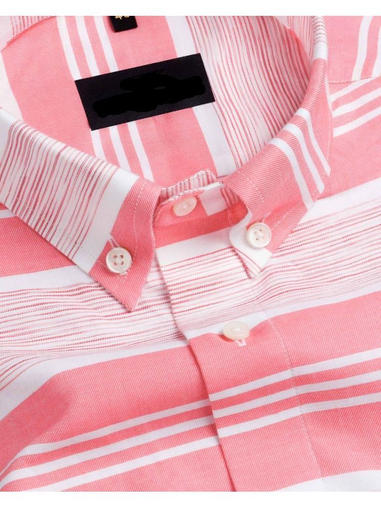     			VERTUSY Cotton Blend Regular Fit Striped Full Sleeves Men's Casual Shirt - Pink ( Pack of 1 )