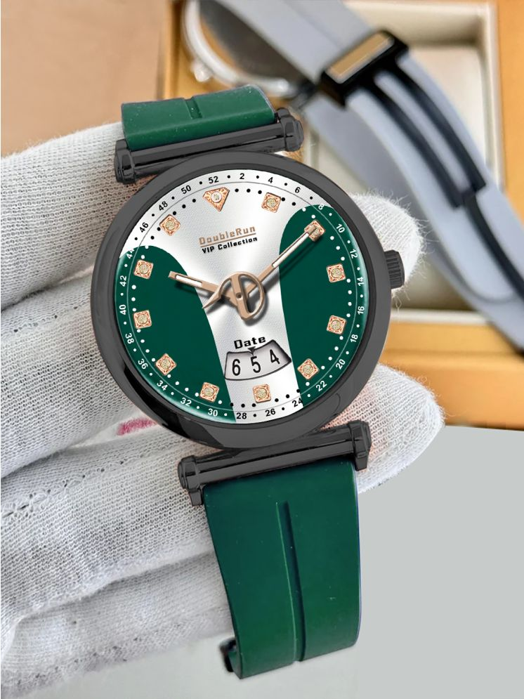     			DoubleRun Green Silicon Analog Men's Watch