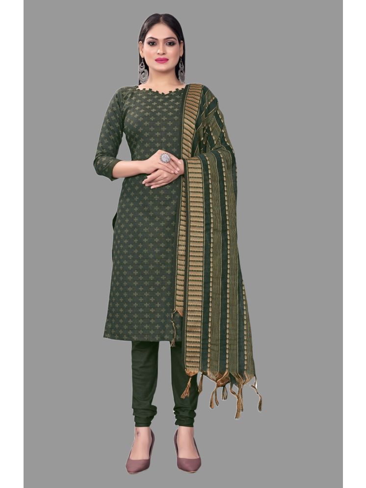     			Lady Shopi Unstitched Cotton Printed Dress Material - Green ( Pack of 1 )