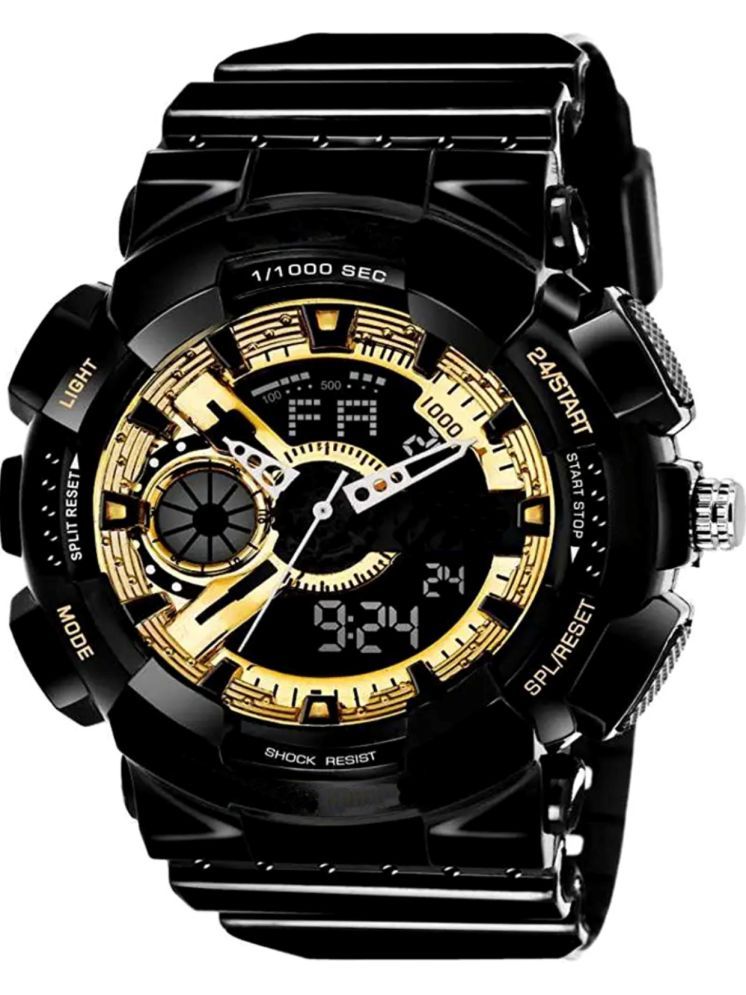     			SHMOFY LUXRY Black Silicon Analog-Digital Men's Watch