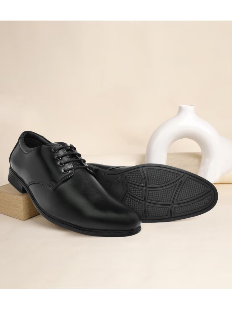     			Ajanta Black Men's Derby Formal Shoes