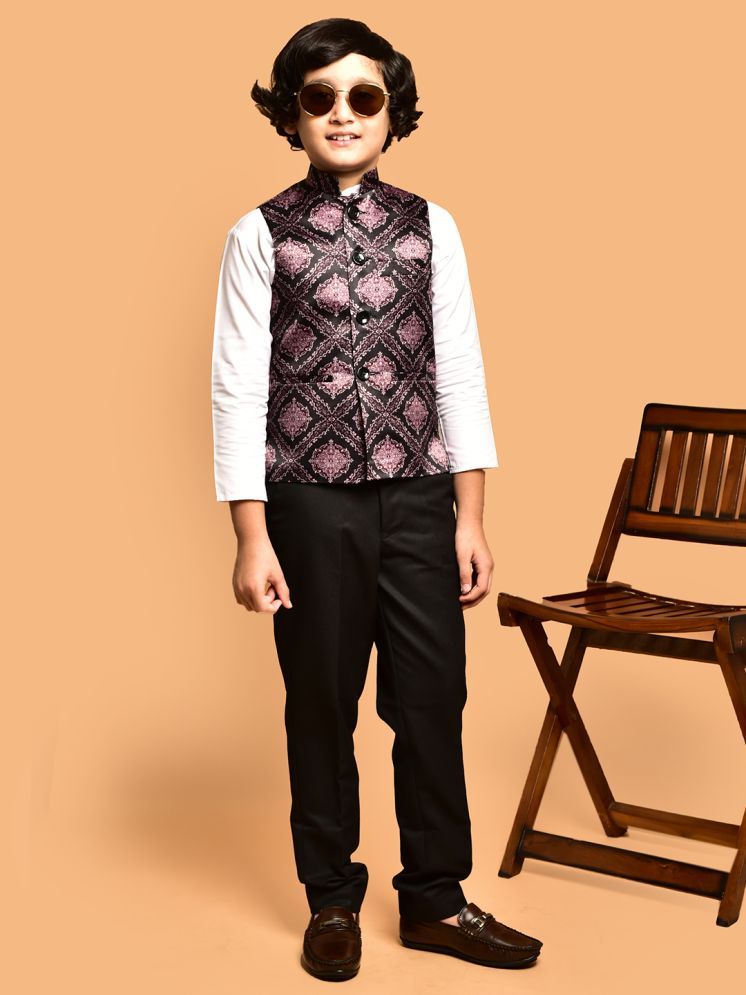     			PRINTCULTR Brown Cotton Blend Boys Nehru Jacket ( Pack of 1 )