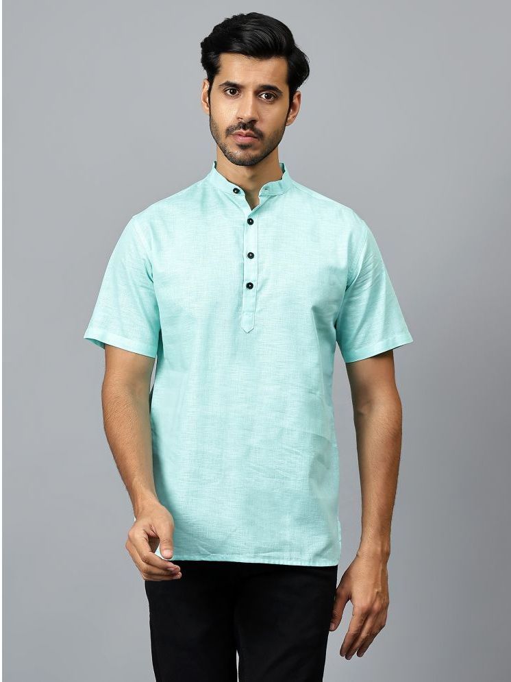     			Yugnik Light Green Cotton Men's Regular Kurta ( Pack of 1 )