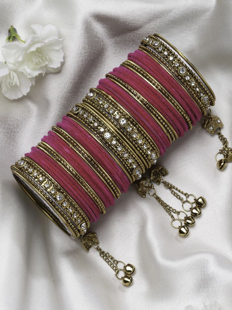     			Zeneme Pink Bangle Set ( Pack of 1 )