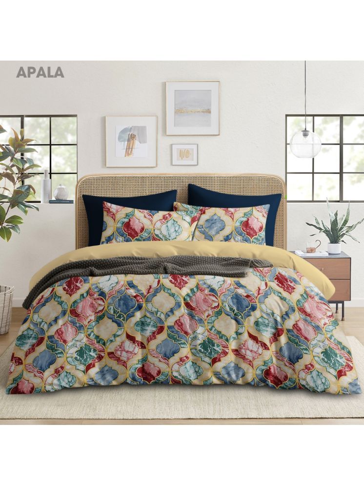     			Apala Microfiber Abstract 1 Double King with 2 Pillow Covers - Multicolor