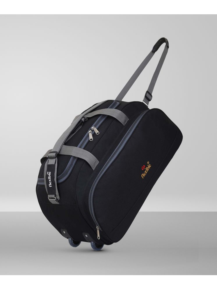     			Flexible 60 Ltrs Black Polyester Duffle Trolley