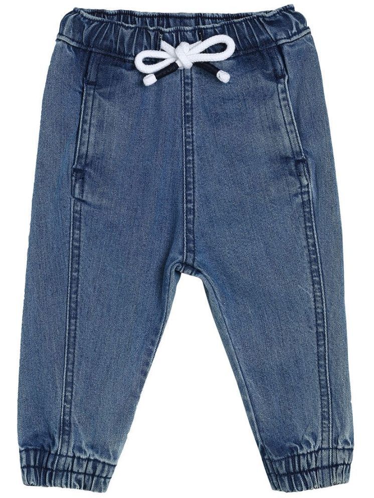     			Miniklub Baby Boys All Around Elastic Full Length Woven Denim Pant (Blue Color)