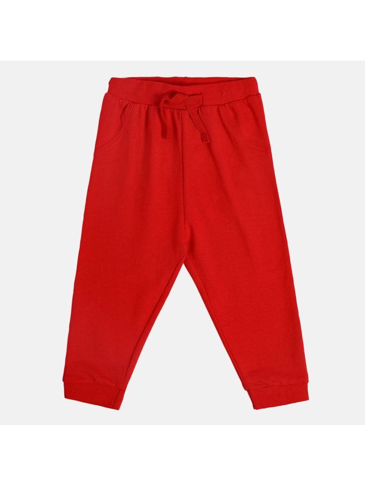     			Miniklub Baby Boys All Around Elastic Full Length Knit Jogger (Red Color)