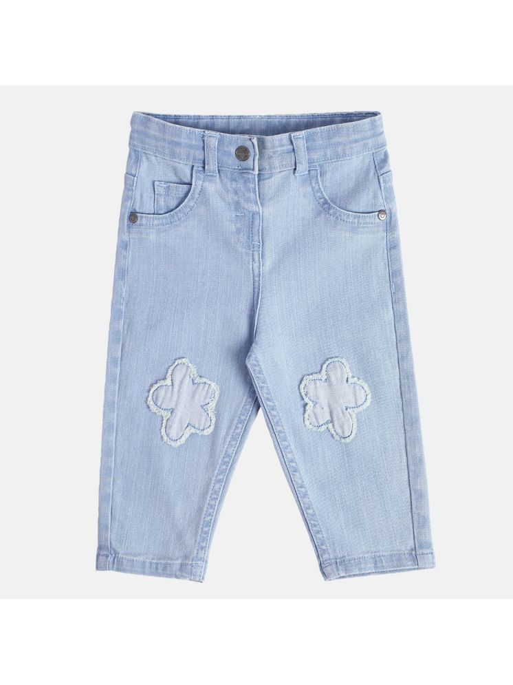     			Miniklub Baby Girls  Full Length Woven Denim Pant (Blue Color)