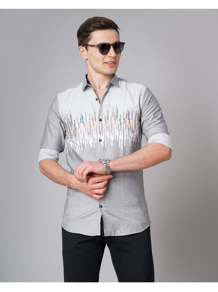     			Paul Street 100% Cotton Slim Fit Printed Full Sleeves Men's Casual Shirt - Grey ( Pack of 1 )