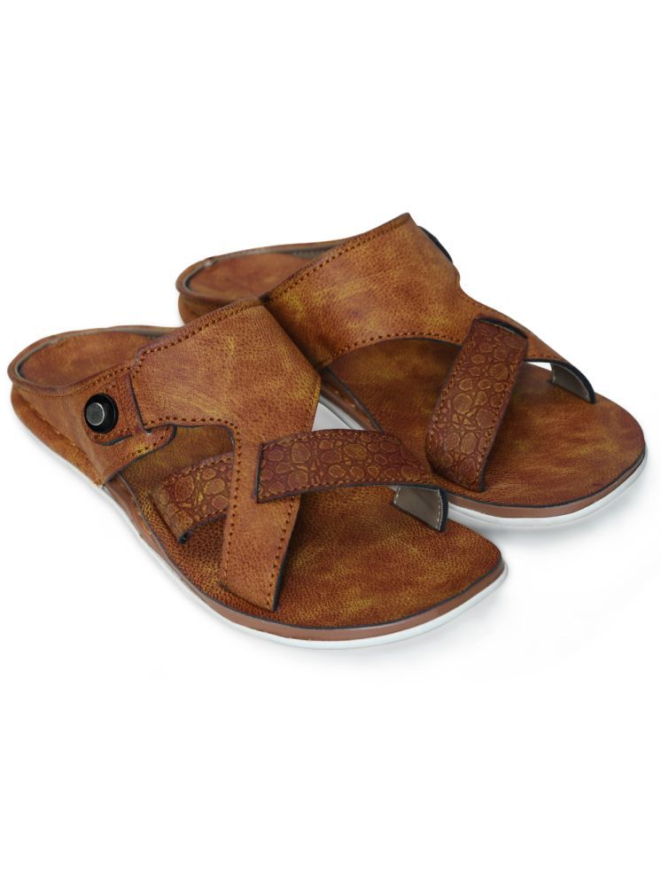     			STEPSOFT Tan Men's Leather Slipper