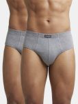 Jockey 1009 Men Super Combed Cotton Rib Solid Brief - Mid Grey Melange (Pack of 2)