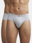 Jockey 8035 Men Super Combed Cotton Solid Poco Brief - Grey Melange (Pack of 2)