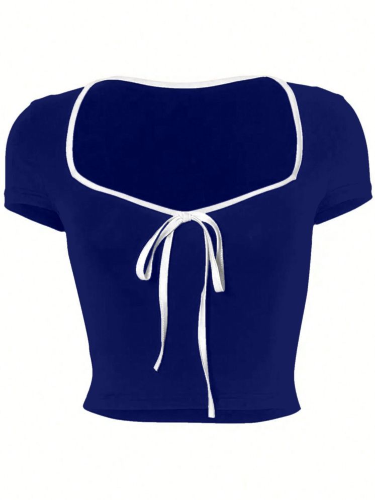     			Aahwan Navy Blue Polyester Women's Crop Top ( Pack of 1 )