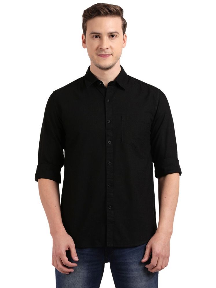     			De Solo King Linen Slim Fit Solids Full Sleeves Men's Casual Shirt - Black ( Pack of 1 )