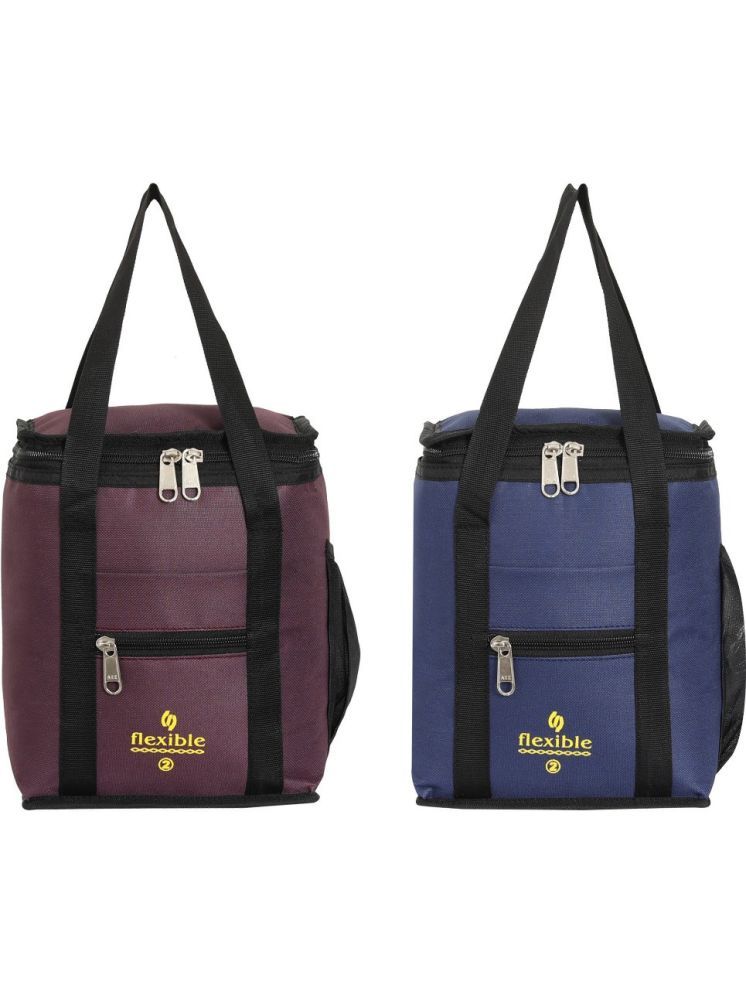     			Flexible Multicolor Polyester Lunch Bag Pack of 2