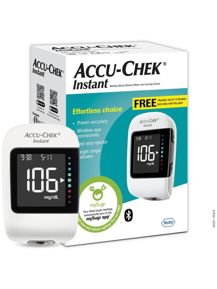     			Accu-Chek Instant Blood Glucose Glucometer with Vial of 10 Strips, 10 Lancets & Lancing Device