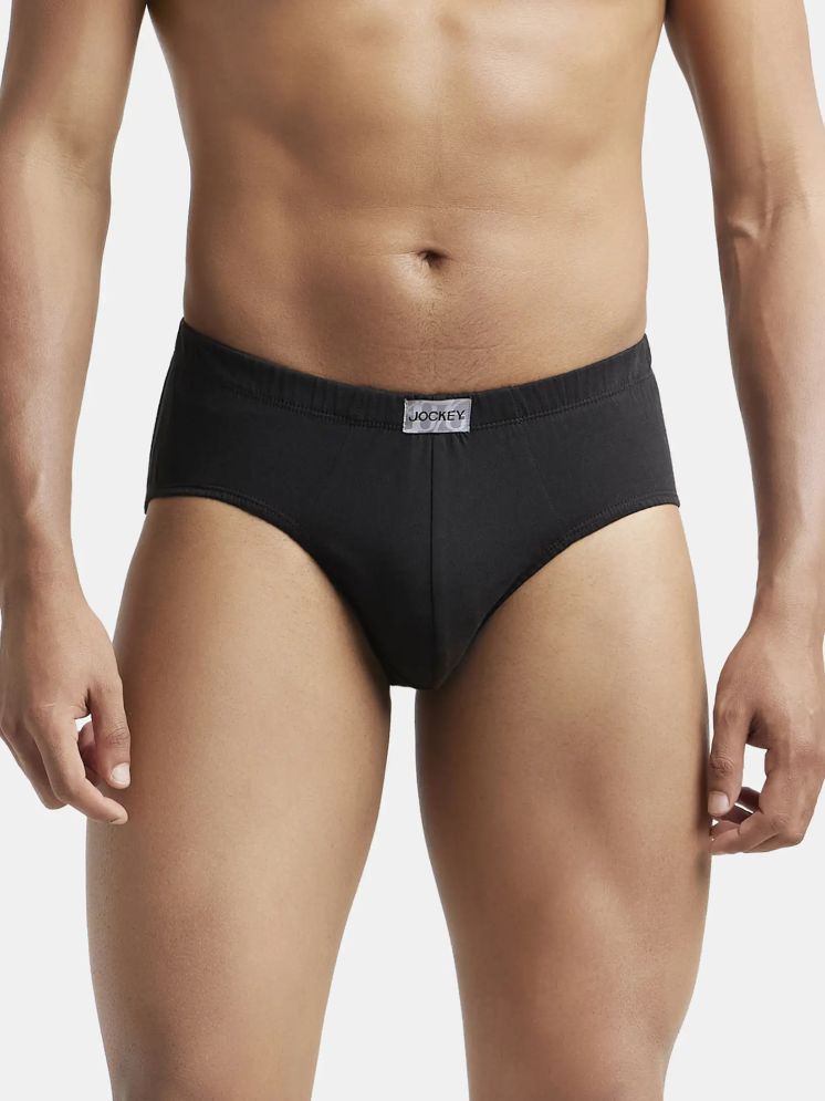     			Jockey 8035 Men Super Combed Cotton Solid Poco Brief - Black