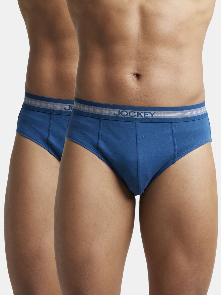     			Jockey 1010 Men Super Combed Cotton Solid Brief with Stay Fresh Treatment - Poseidon (Pack of 2)