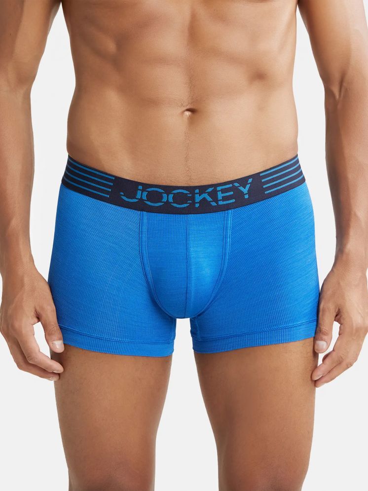     			Jockey MM05 Men Microfiber Mesh Elastane Performance Trunk with StayDry Technology - Move Blue