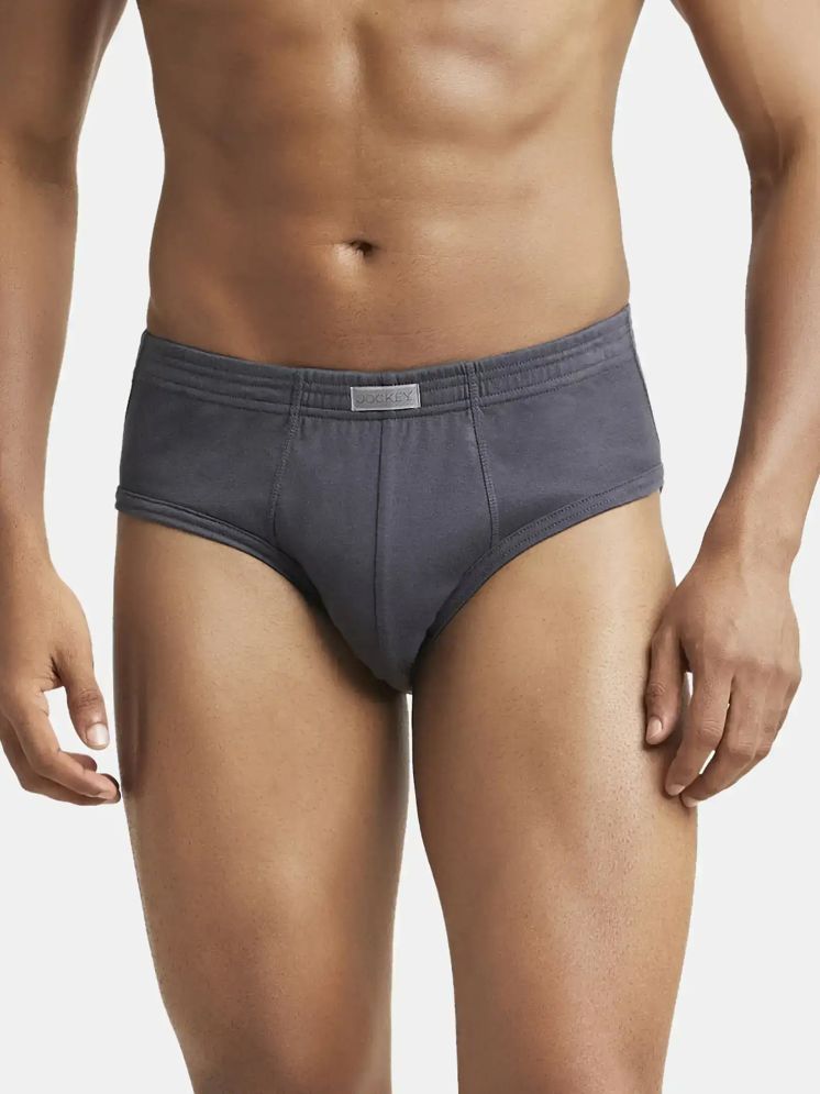     			Jockey 1009 Men Super Combed Cotton Rib Solid Brief - Asphalt