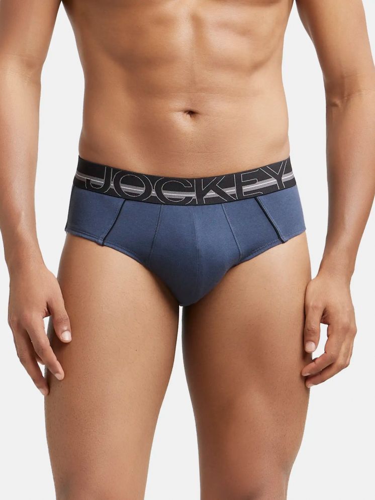     			Jockey US14 Men Super Combed Cotton Solid Brief with Ultrasoft Waistband - Graphite