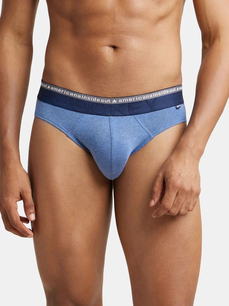     			Jockey US59 Men Super Combed Cotton Elastane Solid Brief - Light Denim Melange