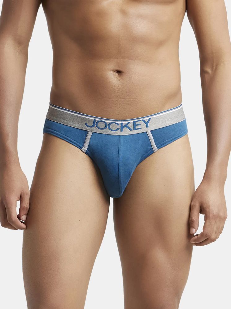     			Jockey 8044 Men Super Combed Cotton Rib Solid Brief with Ultrasoft Waistband - Seaport Teal