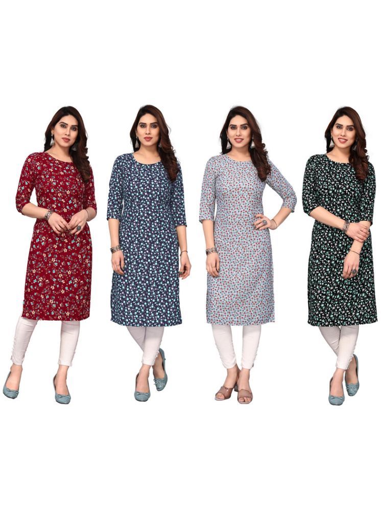     			KETAKI FASHION Crepe Printed Straight Women's Kurti - Multicolor4 ( Pack of 4 )