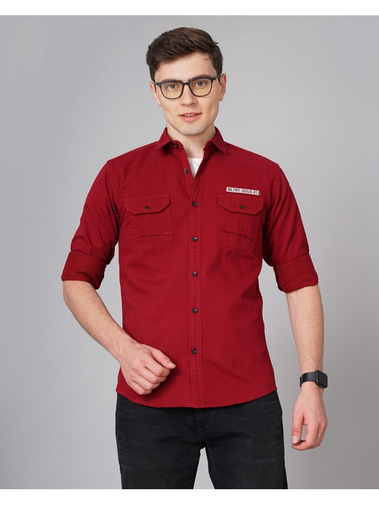     			Paul Street 100% Cotton Slim Fit Solids Full Sleeves Men's Casual Shirt - Red ( Pack of 1 )