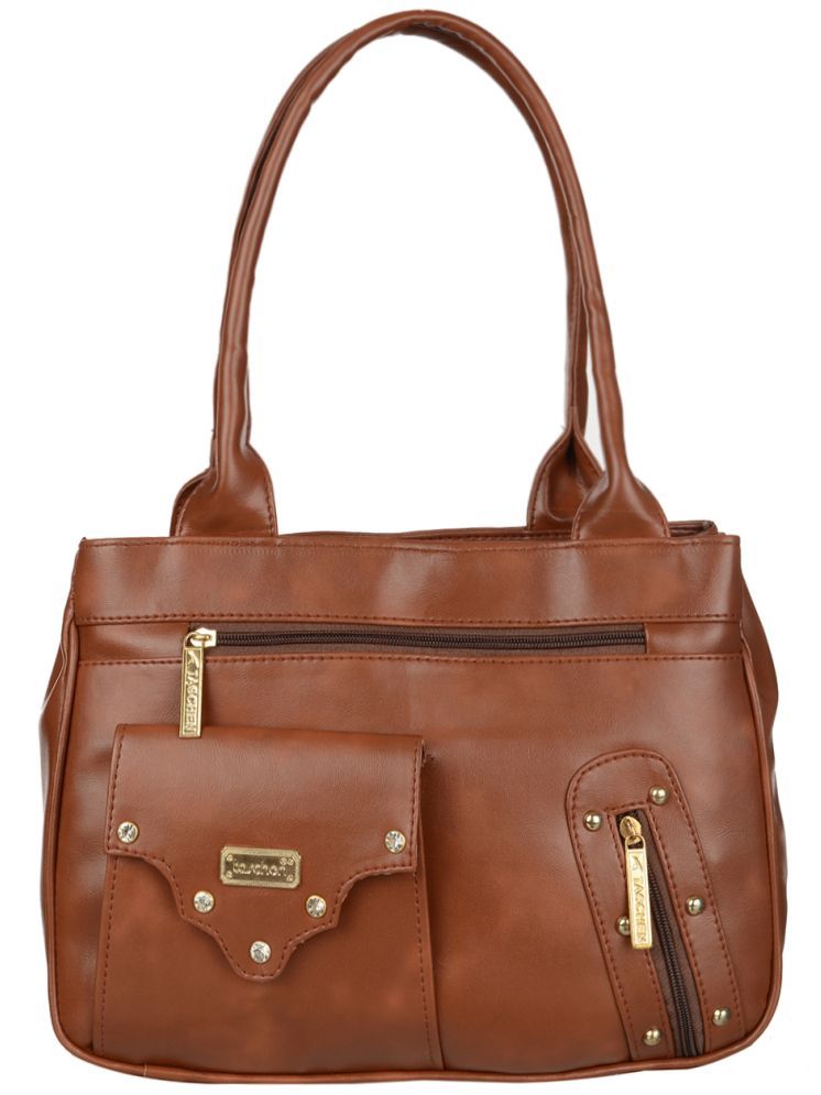     			Taschen Brown PU Shoulder Bag