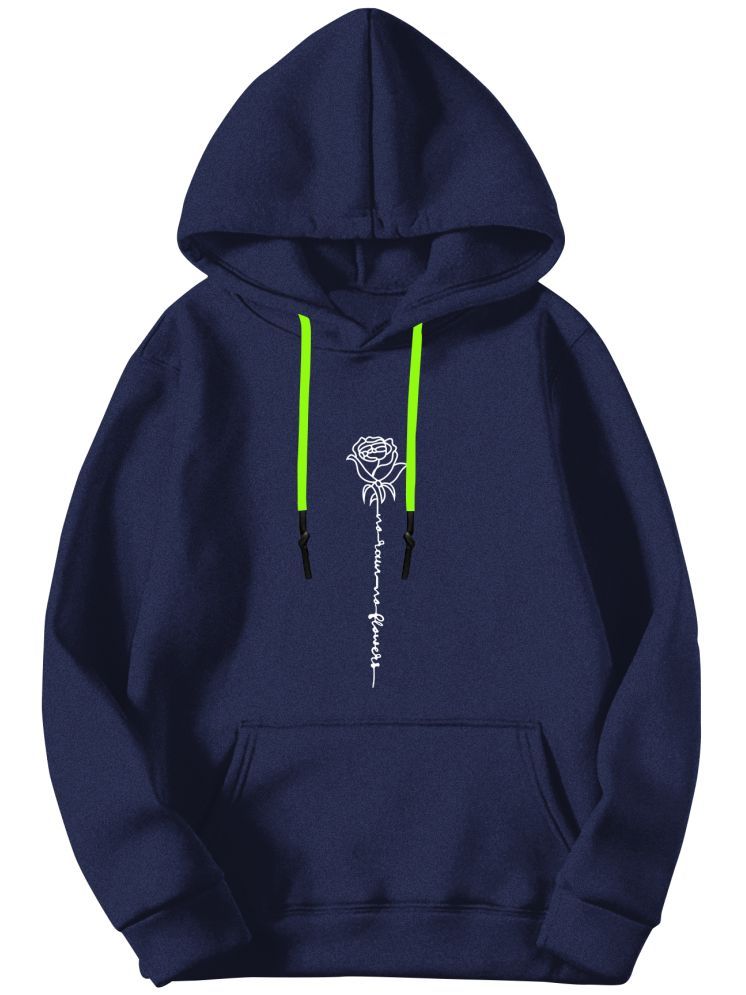     			fashion and youth Cotton Blend Hooded Men's Sweatshirt - Navy ( Pack of 1 )